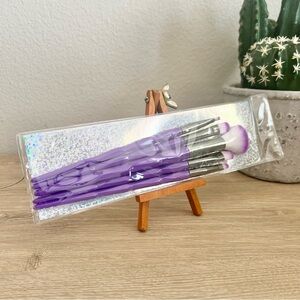 Purple Makeup Brush Set w/ Case | Face & Eye Brushes | New Unbranded